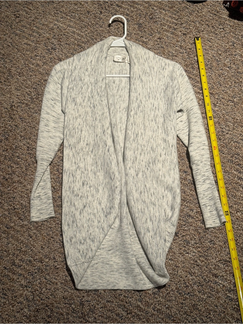 RD Style Heathered Light Gray Open-Front Cardigan, So Soft & Cozy! Like New
